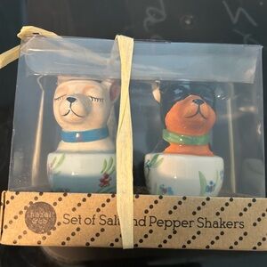 Dog in Tea Cup Salt and Pepper Shakers - Multicolor